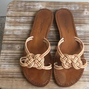 Ralph Lauren Purple label flat lizard knot sandal